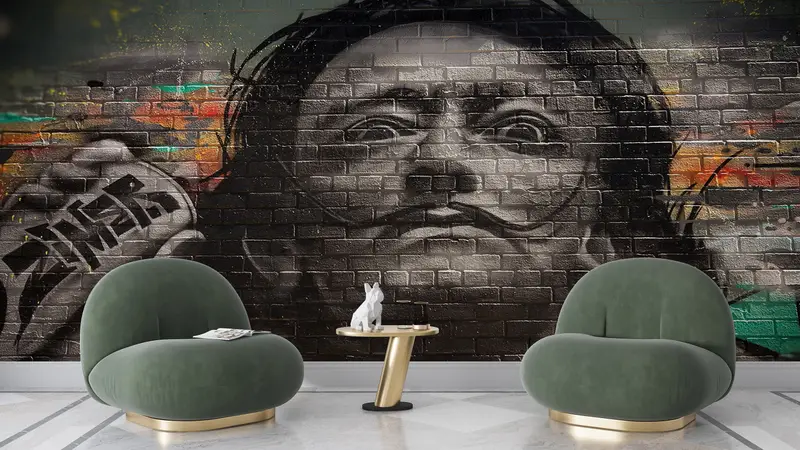 Graffiti -Tapete, helles Handypapier, 3D -Handpapier, Salvador Dali Graffiti -Malerei, modernes Handtepapier, Dali Street Wall Decor, - 4