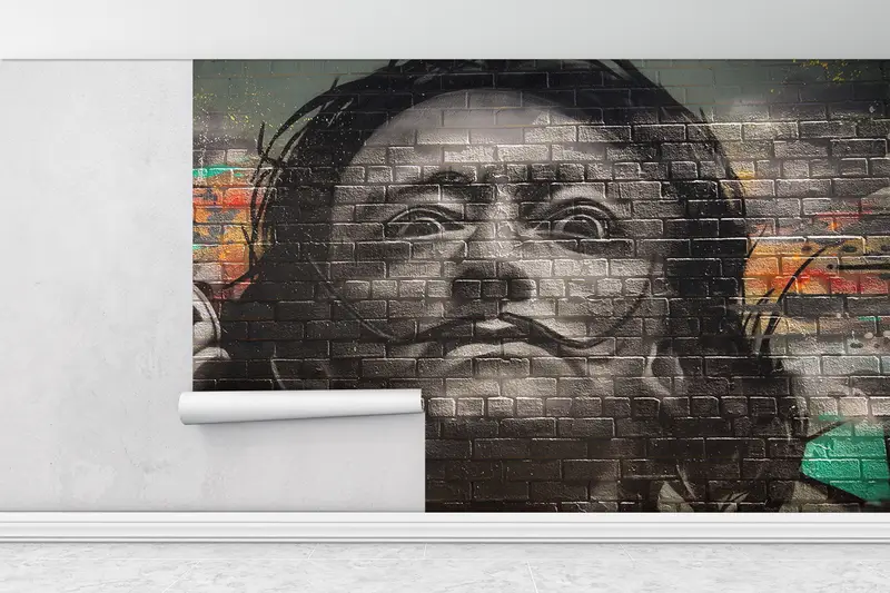 Graffiti -Tapete, helles Handypapier, 3D -Handpapier, Salvador Dali Graffiti -Malerei, modernes Handtepapier, Dali Street Wall Decor, - 1