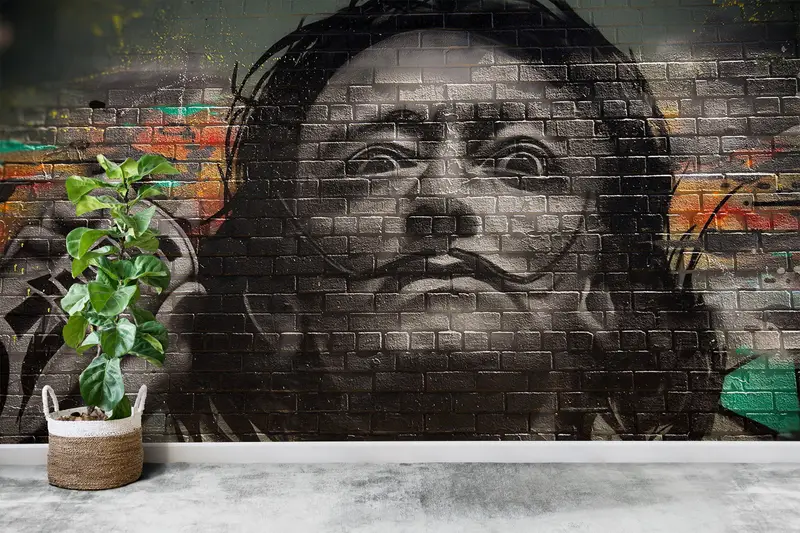 Graffiti -Tapete, helles Handypapier, 3D -Handpapier, Salvador Dali Graffiti -Malerei, modernes Handtepapier, Dali Street Wall Decor, - 9