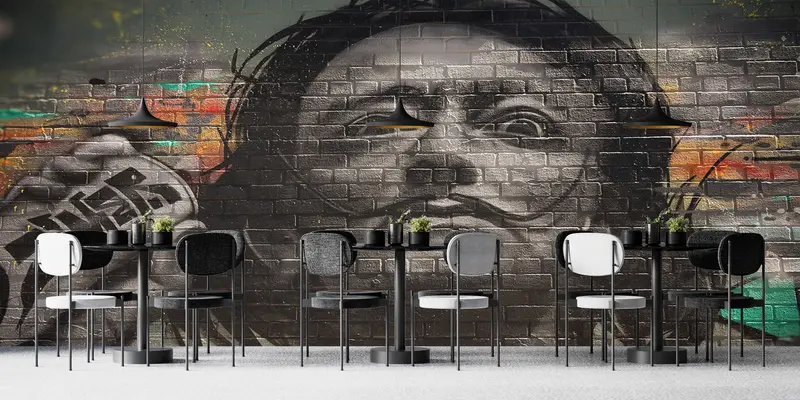Graffiti -Tapete, helles Handypapier, 3D -Handpapier, Salvador Dali Graffiti -Malerei, modernes Handtepapier, Dali Street Wall Decor, - 5