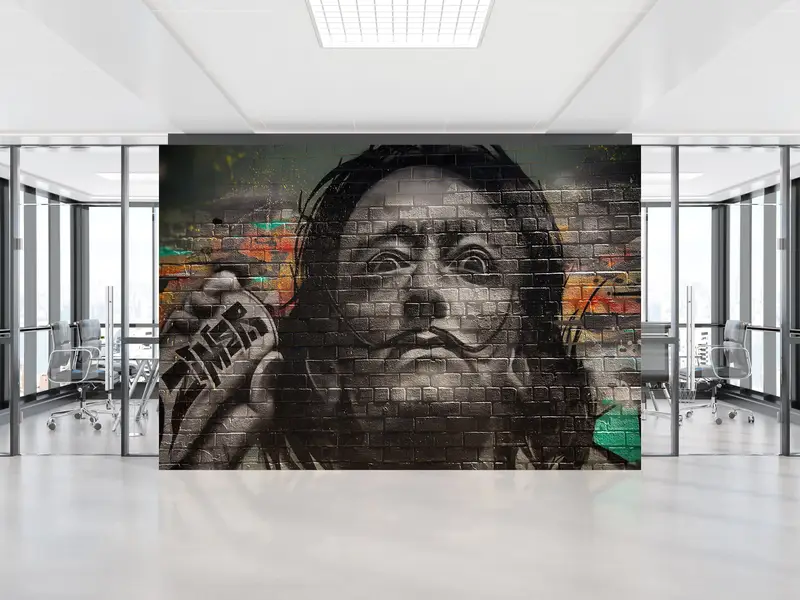 Graffiti -Tapete, helles Handypapier, 3D -Handpapier, Salvador Dali Graffiti -Malerei, modernes Handtepapier, Dali Street Wall Decor, - 10