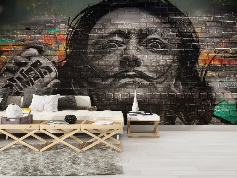 Graffiti -Tapete, helles Handypapier, 3D -Handpapier, Salvador Dali Graffiti -Malerei, modernes Handtepapier, Dali Street Wall Decor, - 3