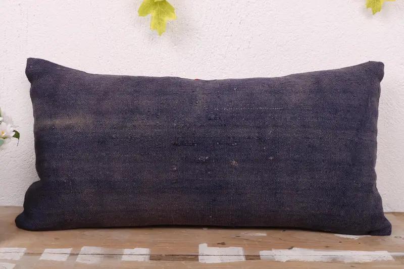 Cushion Cover, Kilim Pillow Cover, Tapestry Pillow, Pillow for Sofa, Handmade Throw Pillow, Gift Pillow, 12x24 Purple Cushion Case - 2