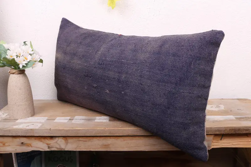 Cushion Cover, Kilim Pillow Cover, Tapestry Pillow, Pillow for Sofa, Handmade Throw Pillow, Gift Pillow, 12x24 Purple Cushion Case - 4