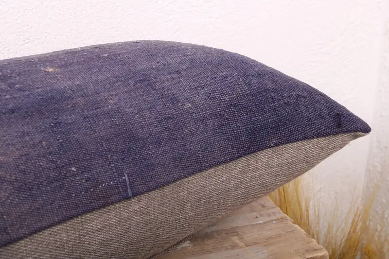 Cushion Cover, Kilim Pillow Cover, Tapestry Pillow, Pillow for Sofa, Handmade Throw Pillow, Gift Pillow, 12x24 Purple Cushion Case - 6