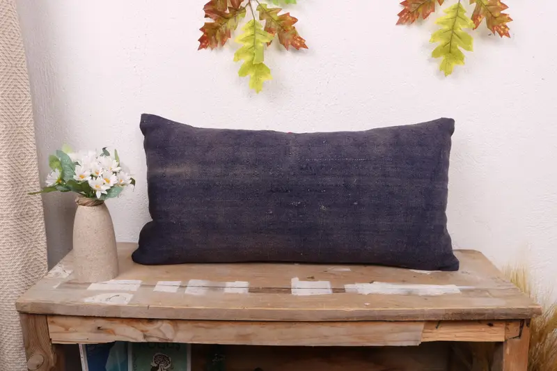 Cushion Cover, Kilim Pillow Cover, Tapestry Pillow, Pillow for Sofa, Handmade Throw Pillow, Gift Pillow, 12x24 Purple Cushion Case - 1