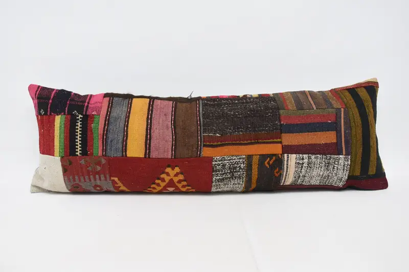 Kilim Pillow, Gift Pillow, 16x48 Brown Pillow Case, Pillow, Kilim Cushion Sham, Rustic Cushion Case, Patio Pillow Sham, Outdoor Patio Pillow Case - 1
