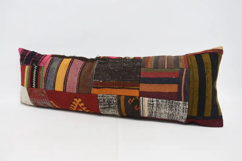 Kilim Pillow, Gift Pillow, 16x48 Brown Pillow Case, Pillow, Kilim Cushion Sham, Rustic Cushion Case, Patio Pillow Sham, Outdoor Patio Pillow Case - 4