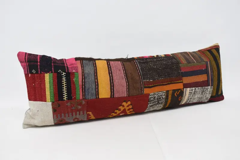 Kilim Pillow, Gift Pillow, 16x48 Brown Pillow Case, Pillow, Kilim Cushion Sham, Rustic Cushion Case, Patio Pillow Sham, Outdoor Patio Pillow Case - 3