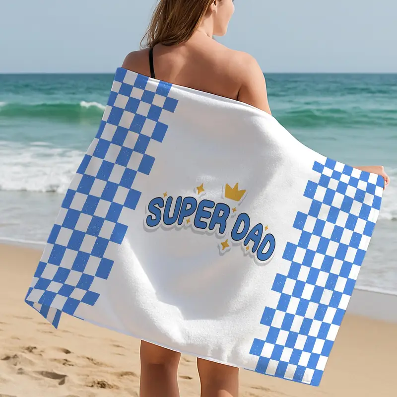 Blue Beach Towel, Ideal for Pool and Summer Fun - 1