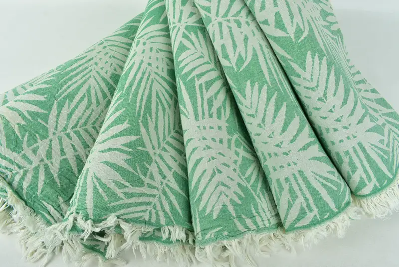 Couch Throw Blanket, Turkish Towel Blanket, 100x80 Cotton Floral Patterned Towel, Decorative Blanket, Boho Throw Blankets, Woven Throw Blanket - 3