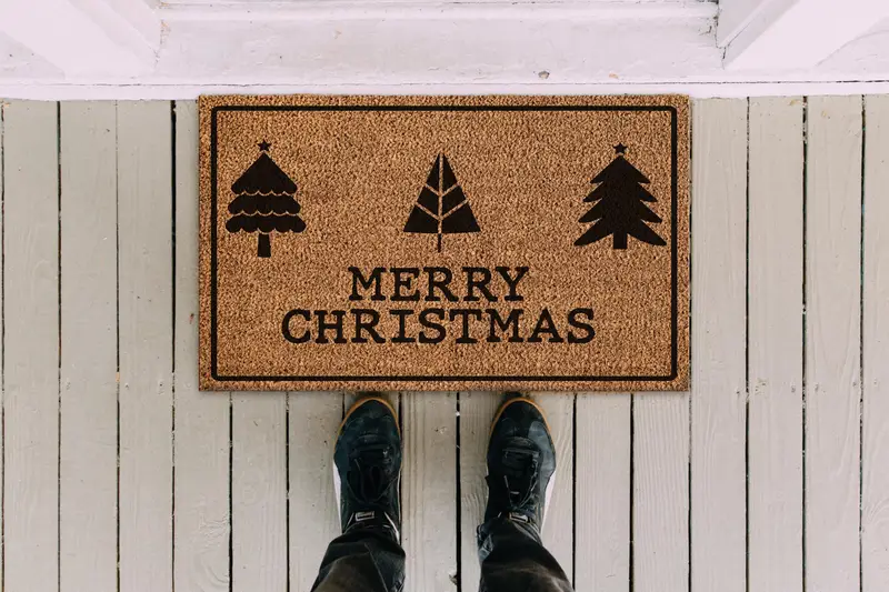 Alfombra estampada elegante: felpudo moderno para decoración festiva del hogar