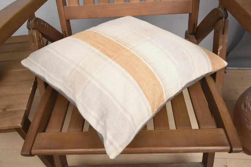 Kilim Pillow Cover, Turkish Pillow, Crochet Pattern Cushion Cover, Pillow Case, Cozy Throw Pillow Cover, 16x16 White Pillow Sham, Pillow for Couch - 4