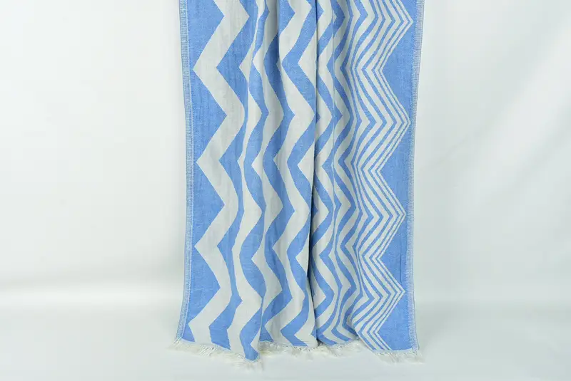 Personalized Home Gift Wedding, 70x40 Cotton Zigzag Design Towel, Gift For Best Friend, Bridesmaid Gift, Large Turkish Towel, Beach towel, Gym Towel - 2