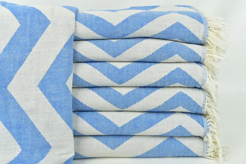 Personalized Home Gift Wedding, 70x40 Cotton Zigzag Design Towel, Gift For Best Friend, Bridesmaid Gift, Large Turkish Towel, Beach towel, Gym Towel - 3