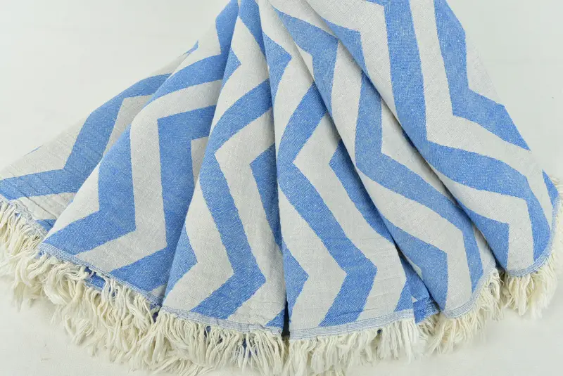 Personalized Home Gift Wedding, 70x40 Cotton Zigzag Design Towel, Gift For Best Friend, Bridesmaid Gift, Large Turkish Towel, Beach towel, Gym Towel - 6