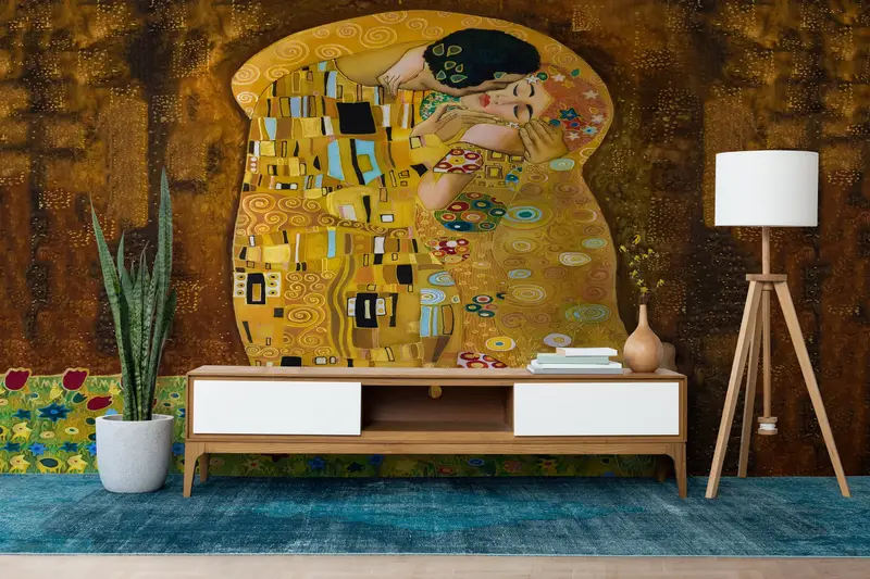 Wall Paper Peel and Stick, , Bright Wall Paper, Famous Wall Art, Couple Wall Decor, Custom Wall Paper, Reproduction Wall Mural, - 3