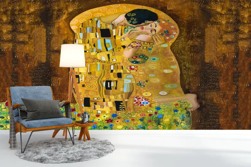 Wall Paper Peel and Stick, , Bright Wall Paper, Famous Wall Art, Couple Wall Decor, Custom Wall Paper, Reproduction Wall Mural, - 7
