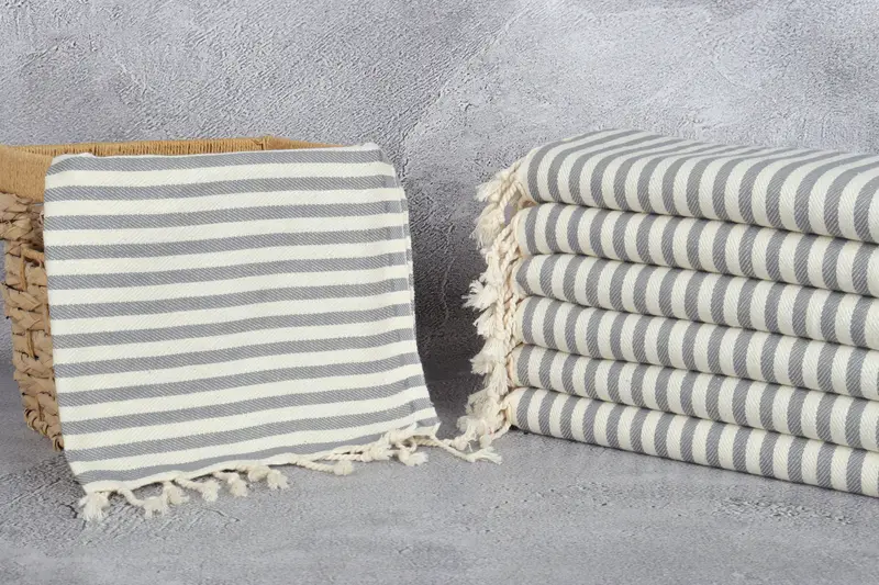 Engagement Gift, Small Bath Towels, Monogram Kitchen Towel, Gym Towel, 40x18 Cotton Striped Towel, Custom Turkish Towel, Personalized Kitchen Towel - 3