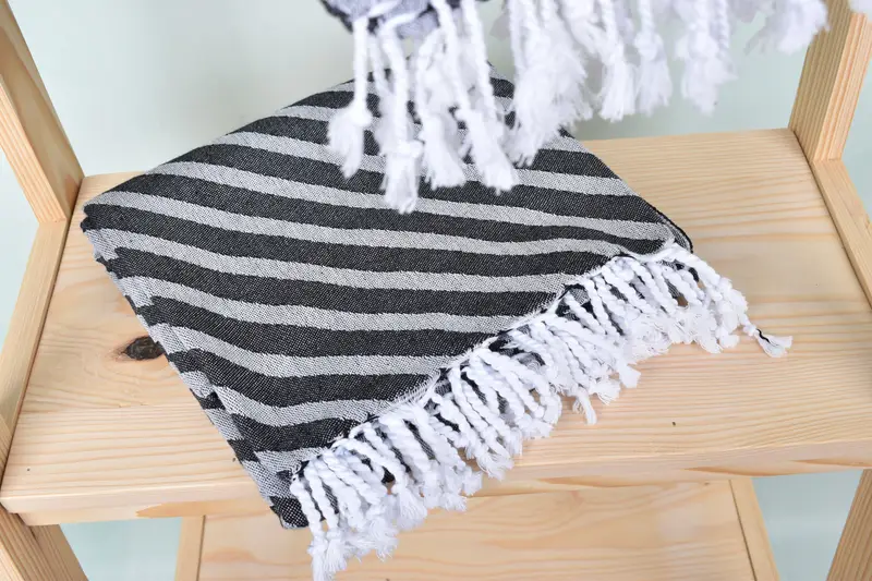 Organic towel, Custom Name Towel, Bachelor Towel, Monogrammed Beach Towel, 70x40 Cotton Striped Towel, Best Friend Gift Ideas, Bridesmaid Gifts - 6