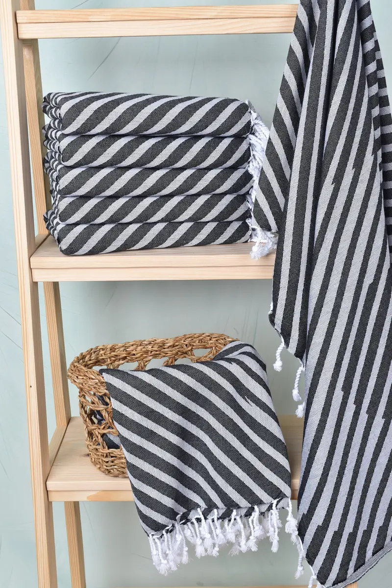 Organic towel, Custom Name Towel, Bachelor Towel, Monogrammed Beach Towel, 70x40 Cotton Striped Towel, Best Friend Gift Ideas, Bridesmaid Gifts - 4