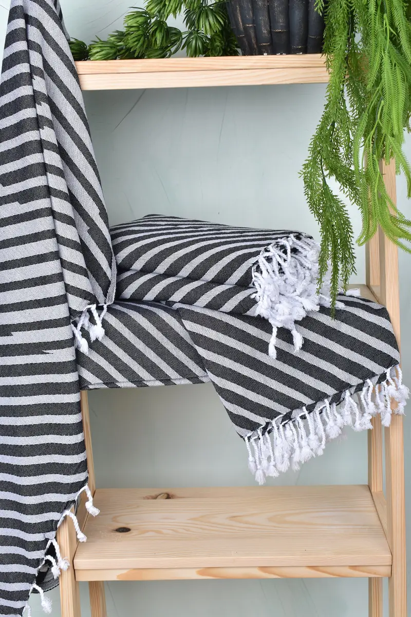 Organic towel, Custom Name Towel, Bachelor Towel, Monogrammed Beach Towel, 70x40 Cotton Striped Towel, Best Friend Gift Ideas, Bridesmaid Gifts - 7