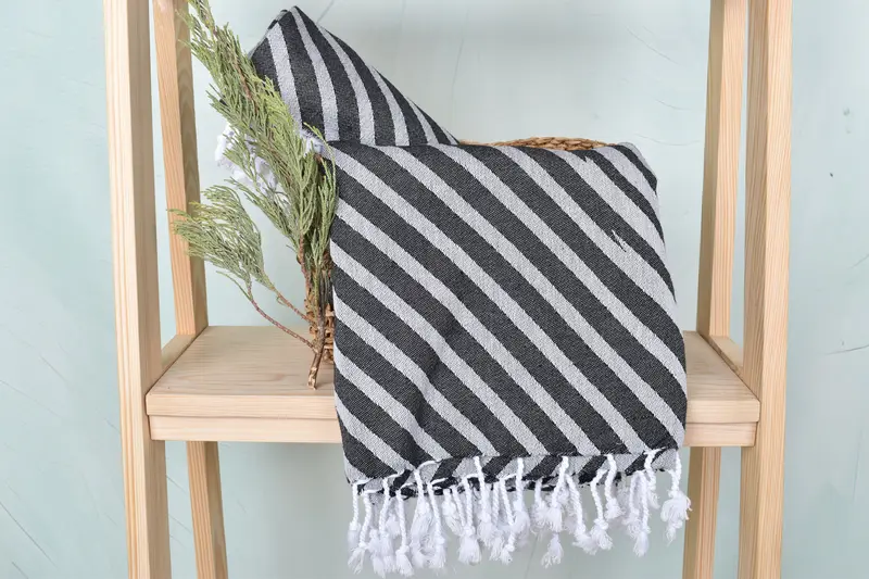 Organic towel, Custom Name Towel, Bachelor Towel, Monogrammed Beach Towel, 70x40 Cotton Striped Towel, Best Friend Gift Ideas, Bridesmaid Gifts - 5