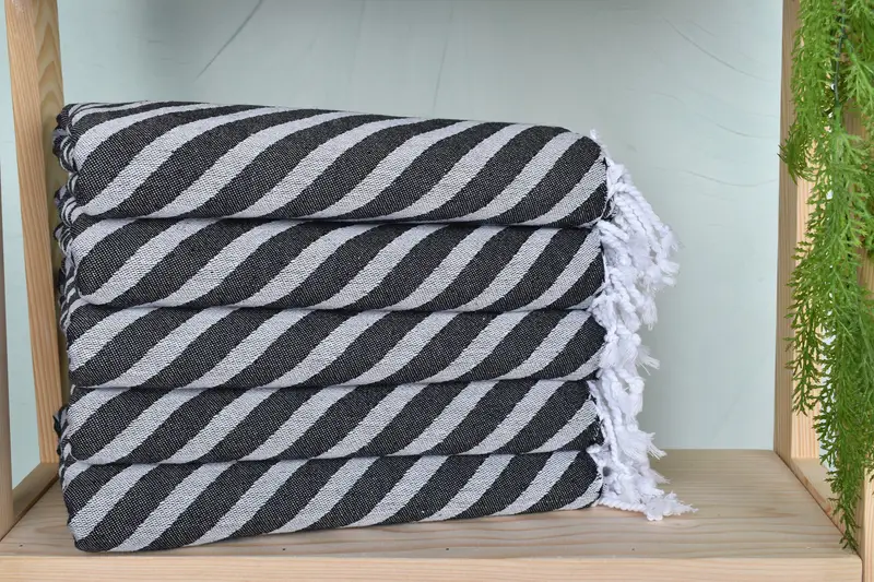 Organic towel, Custom Name Towel, Bachelor Towel, Monogrammed Beach Towel, 70x40 Cotton Striped Towel, Best Friend Gift Ideas, Bridesmaid Gifts - 3