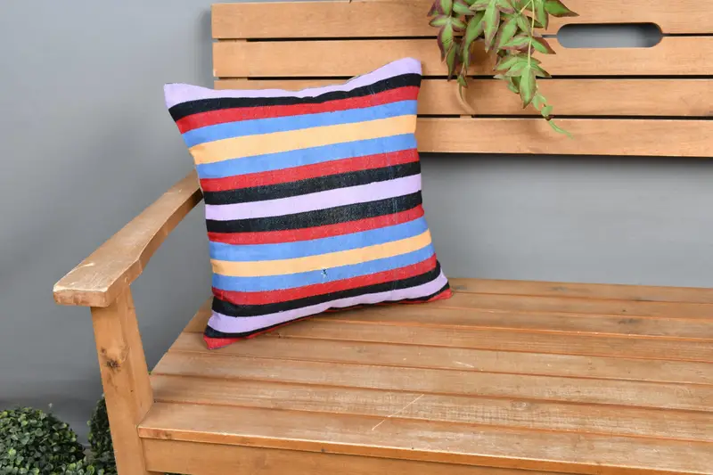 16x16 Red Pillow, Turkish Pillow, Kilim Pillow Cover, Cushion, Authentic Cushion Case, Boho Pillow, Art Deco Pillow, Ethnic Pillow Cover Pillow Case - 1