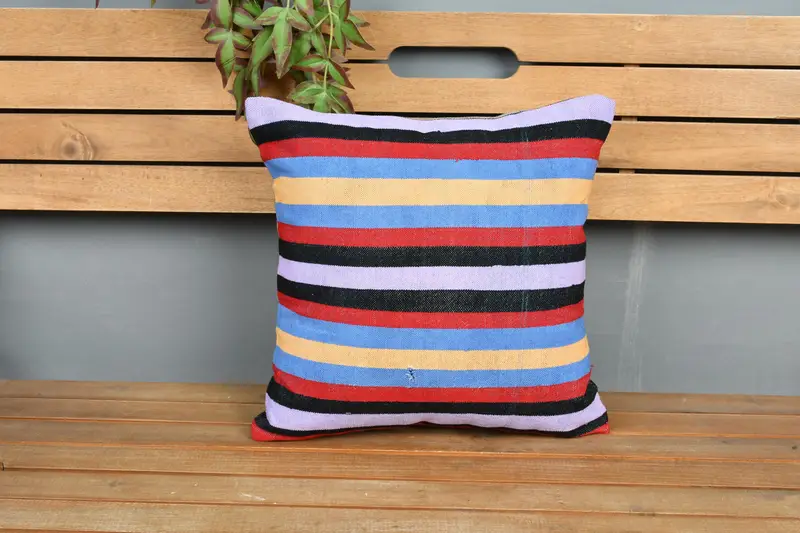 16x16 Red Pillow, Turkish Pillow, Kilim Pillow Cover, Cushion, Authentic Cushion Case, Boho Pillow, Art Deco Pillow, Ethnic Pillow Cover Pillow Case - 6