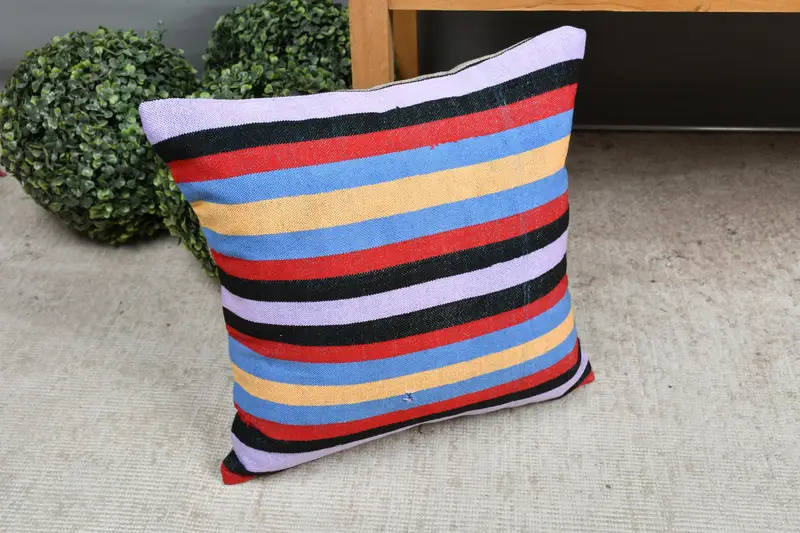 16x16 Red Pillow, Turkish Pillow, Kilim Pillow Cover, Cushion, Authentic Cushion Case, Boho Pillow, Art Deco Pillow, Ethnic Pillow Cover Pillow Case - 7