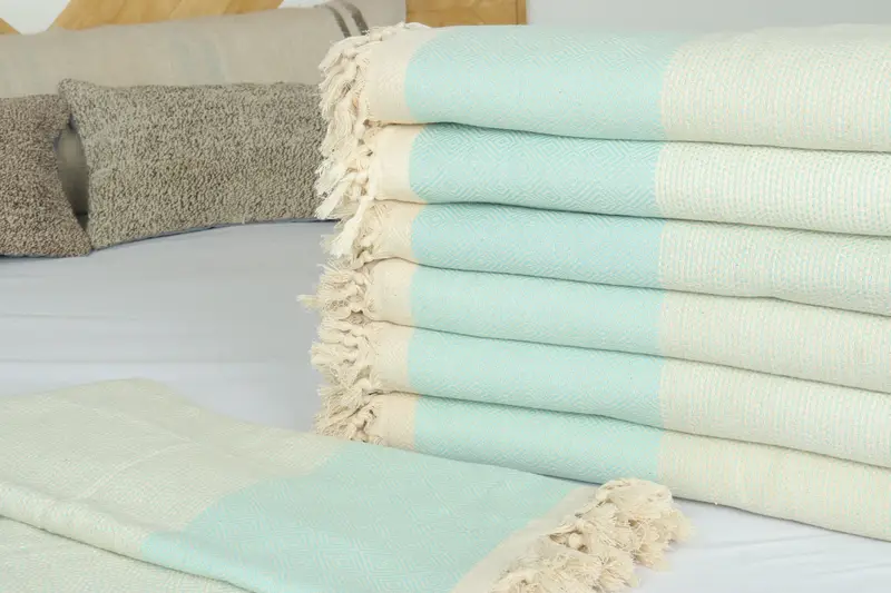 Boho Throw Blankets, Custom Blanket, Turkish Towel Beach Blanket, Monogram Blanket, Shower Curtain, 104x80 Cotton Diamond Towel, Personalised Gift - 3