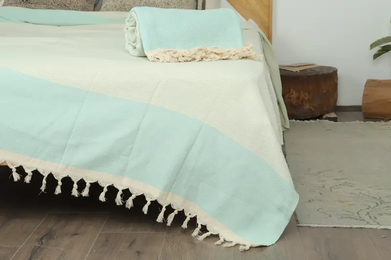 Boho Throw Blankets, Custom Blanket, Turkish Towel Beach Blanket, Monogram Blanket, Shower Curtain, 104x80 Cotton Diamond Towel, Personalised Gift - 7