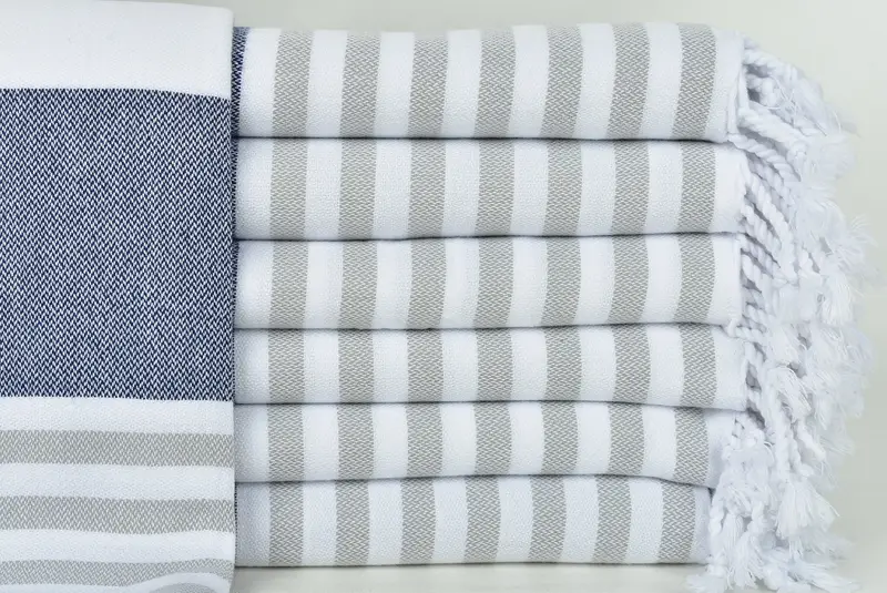 Handwoven Turkish bath towel, Bridesmaid Gift Towel, Valentines Day Gift Idea, 70x40 Cotton Striped Towel, Thin towel, Absorbent Turkish towel - 1