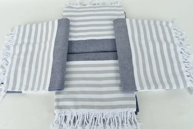 Handwoven Turkish bath towel, Bridesmaid Gift Towel, Valentines Day Gift Idea, 70x40 Cotton Striped Towel, Thin towel, Absorbent Turkish towel - 6