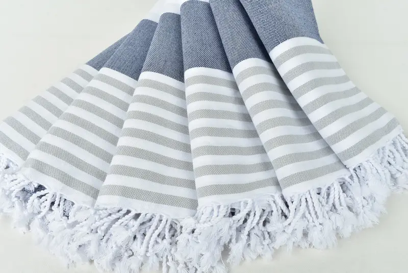Handwoven Turkish bath towel, Bridesmaid Gift Towel, Valentines Day Gift Idea, 70x40 Cotton Striped Towel, Thin towel, Absorbent Turkish towel - 4