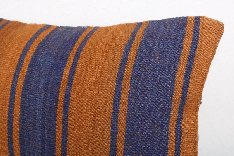 Vintage Pillow, Outdoor Cushion, 12x20 Blue Pillow Case, Kilim Cushion Sham, Pillow Sham, Custom Cushion Case, Ethnical Kilim Rug Pillow - 5