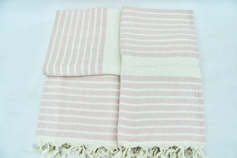 Home Decor Towel, 70x40 Cotton Striped Towel, Soft towel, Beach Theme Wedding Gift, Peshtemal Towel, Sand-free towel, Quick-dry peshtemal - 4