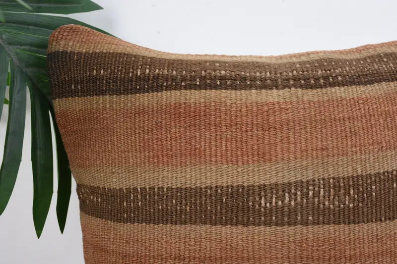 Turkish Kilim Pillow, Throw Kilim Pillow, Traditional Pillow, Yoga Pillow Case, Pillow, 12x12 Brown Pillow, Turkish Pillow - 2