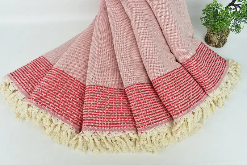Wedding Favors, Organic Throw, 96x92 Cotton Striped Towel, Housewarming Gift, Home Decor Blankets, Turkish Cotton Throw Blanket, Bachelorette Gifts - 4