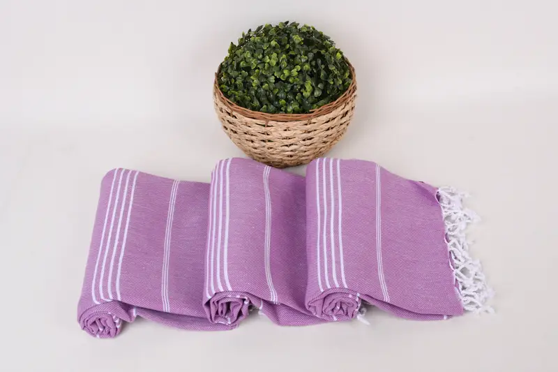 Sand-resistant towel, Absorbent towel, Handwoven organic Turkish towel for spa, Bridal Shower Favor, Bridesmaid Gifts, 70x40 Cotton Striped Towel - 8