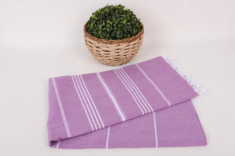 Sand-resistant towel, Absorbent towel, Handwoven organic Turkish towel for spa, Bridal Shower Favor, Bridesmaid Gifts, 70x40 Cotton Striped Towel - 4