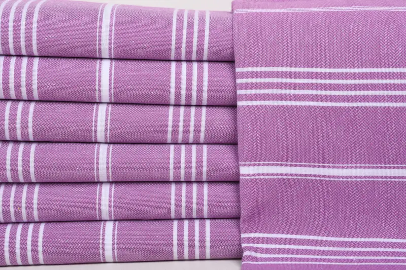 Sand-resistant towel, Absorbent towel, Handwoven organic Turkish towel for spa, Bridal Shower Favor, Bridesmaid Gifts, 70x40 Cotton Striped Towel - 1