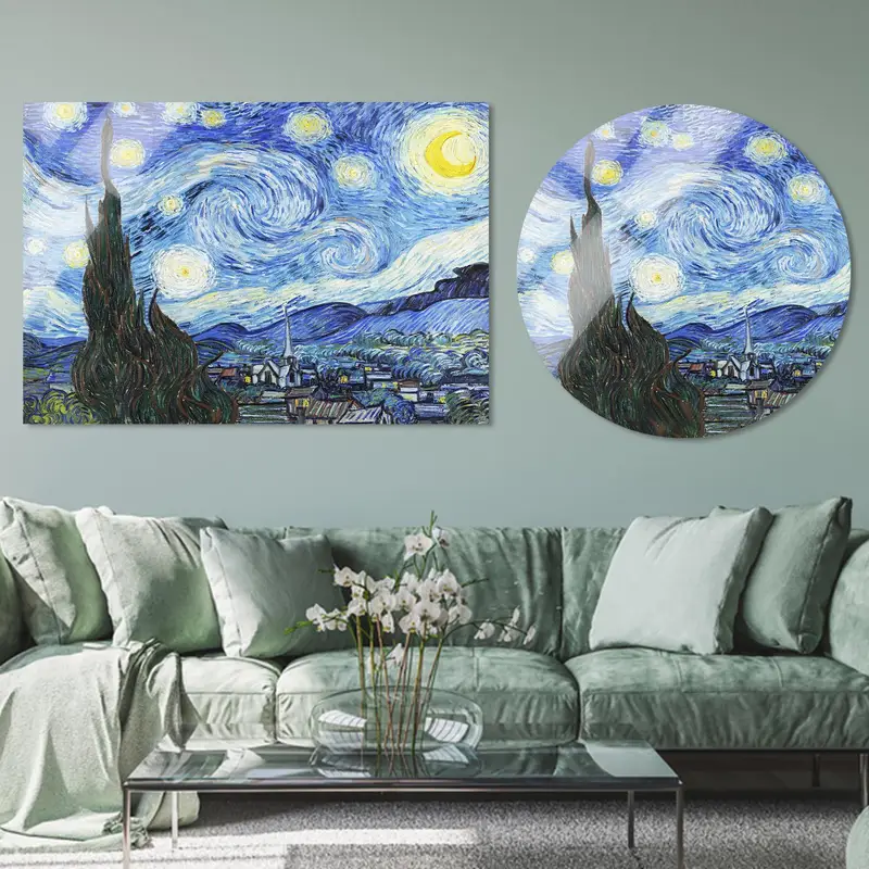 Vincent Van Gogh Yıldızlı Gece Mavi Yağlıboya Tuval Baskı