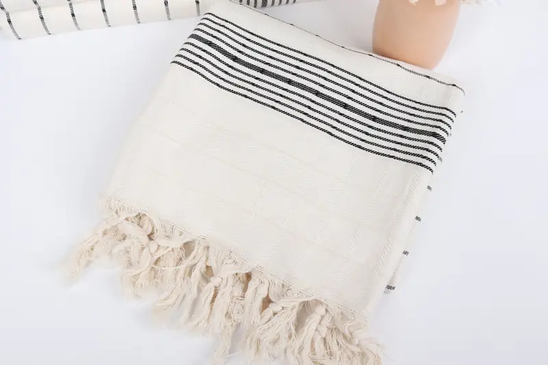 Geschenk für sie, Hochzeitstag Geschenk für Braut, Schnellrockenhandtuch, 70x40 Baumwollstreifentuch, Friends Beach Handtuch, Mädchenwochenende, Brautjungferngeschenke - 5