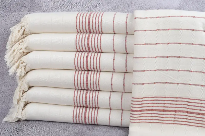 Turkish Bath Towel Beige Stripes, 40x71 Inches