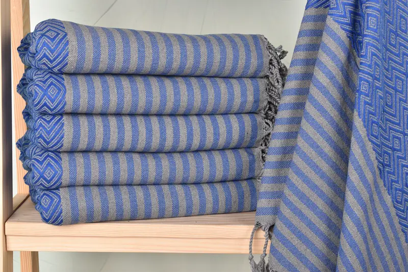 Custom Wedding Gift Pesthemal Sax Blue Towel 40x71 Inches