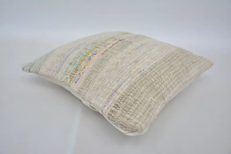Pillow for Sofa, Armchair Cushion Cover, Cushion, Handmade Cushion Case, Turkish Kilim Pillow, 12x12 Beige Cushion Cover, Kilim Pillow Cover - 6