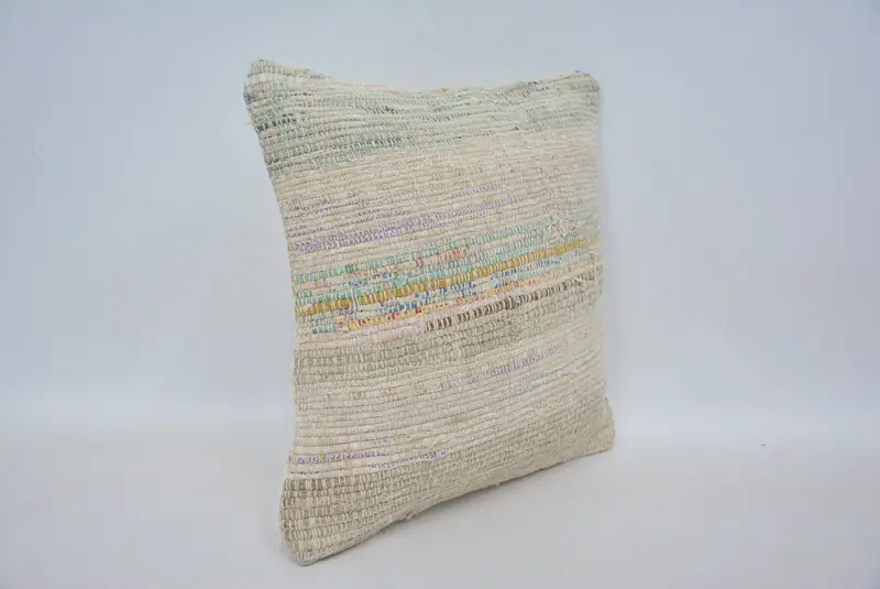 Pillow for Sofa, Armchair Cushion Cover, Cushion, Handmade Cushion Case, Turkish Kilim Pillow, 12x12 Beige Cushion Cover, Kilim Pillow Cover - 3