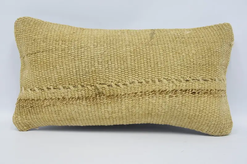Rectangle Vintage Pillow Cover, Beige Antique 8x16 inch Euro Sham - 1